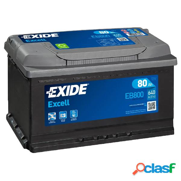 Batteria Auto Exide Excell Eb800 80Ah 640A 12V