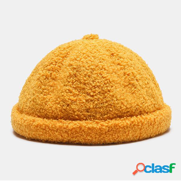 Berretto da padrone di casa caldo in pile tinta unita unisex
