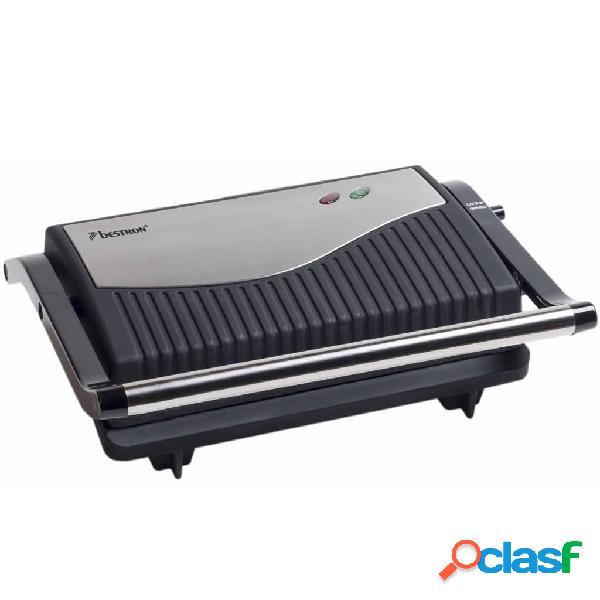 Bestron Griglia Panini 750W Argento e Nero Acciaio