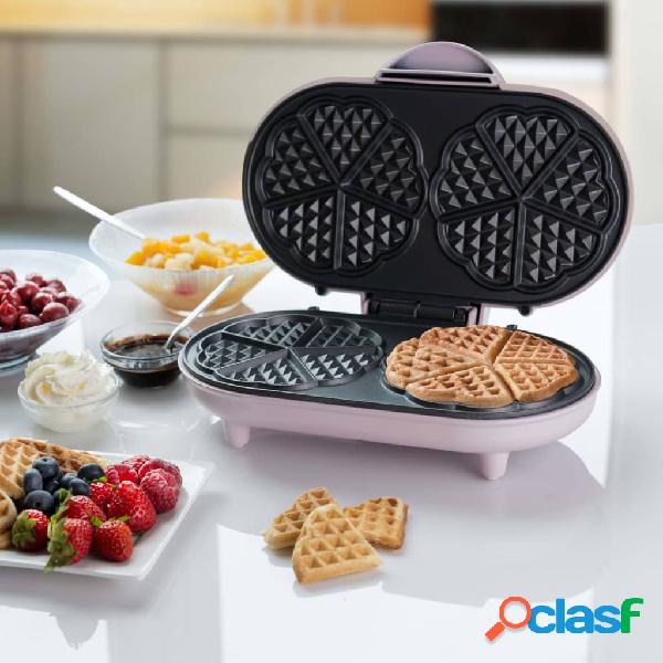 Bestron Piastra Doppia per Waffle a Cuore ADWM1000P 1000 W