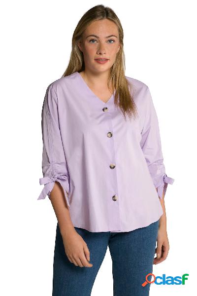 Blusa dal taglio oversize in cotone biologico con scollo a V