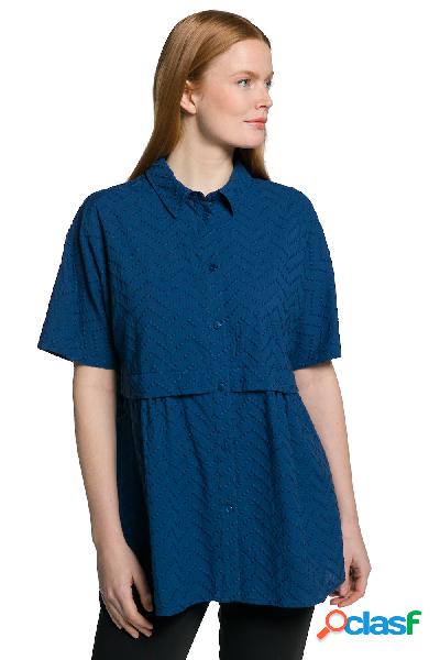 Blusa dal taglio svasato con design a spina di pesce,