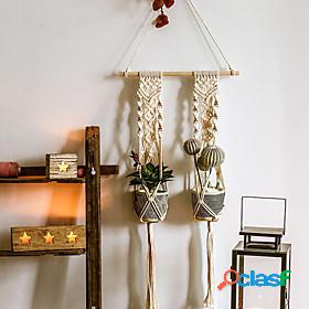 Boho Hand Woven Macrame Tapestry Plant Hanger Holder