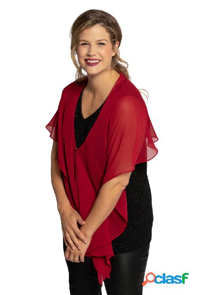 Bolero, abbottonatura, non-stiro, chiffon, Donna, Rosso,