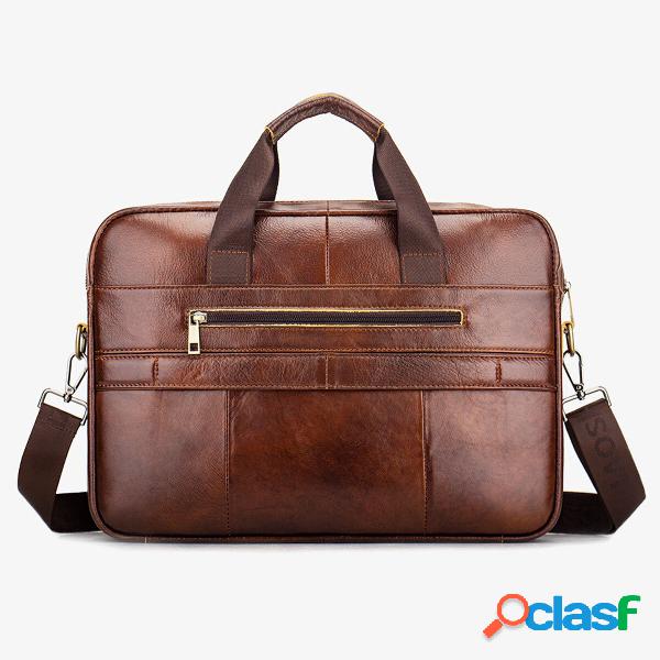 Borsa da lavoro da uomo in pelle di vacchetta Borsa da