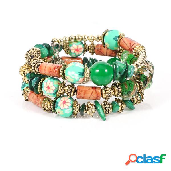 Bracciale con perle di Boemia stampato a più strati Stile
