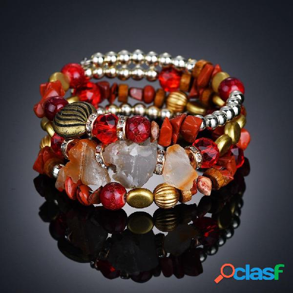 Bracciale in pietra di Bohemian schiacciato Bracciale in