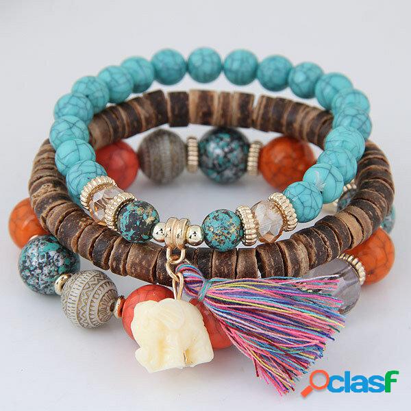 Bracciale multistrato di Boemia Animal Elephant Cuore