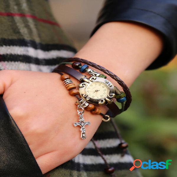 Bracciale vintage in vacchetta Watch Bracciale in pelle con