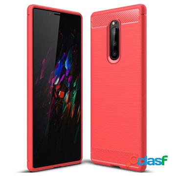 Brushed TPU Sony Xperia 1 Cover - Red