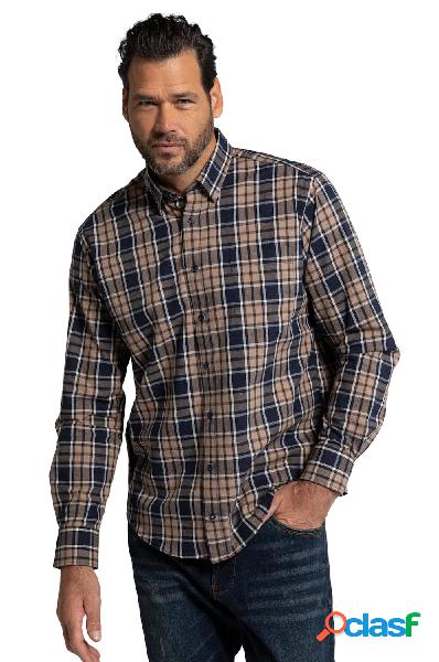 Camicia a quadri, maniche lunghe, colletto button-down,