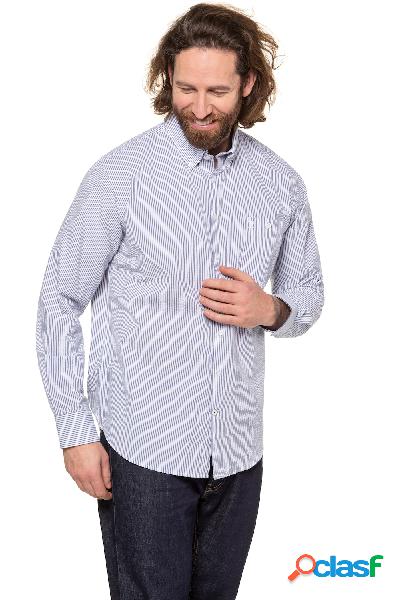 Camicia a righe, maniche lunghe, seersucker, colletto