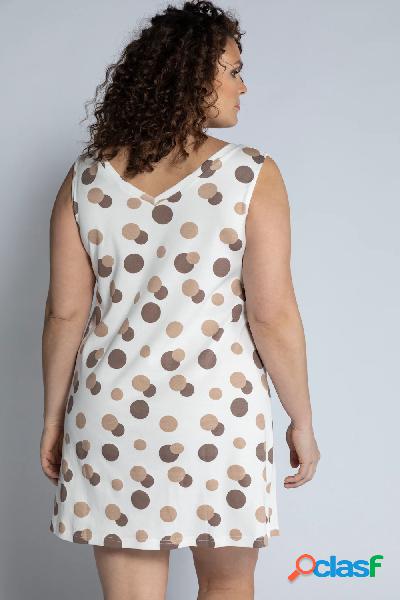 Camicia da notte a pois con doppio scollo a V, in cotone