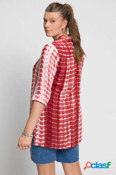 Camicia dal taglio squadrato con batik, colletto da camicia