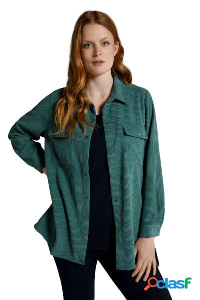 Camicia di velluto a coste con bottoni automatici, colletto