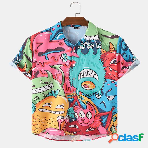 Camicie casual da uomo dei cartoni animati di Halloween