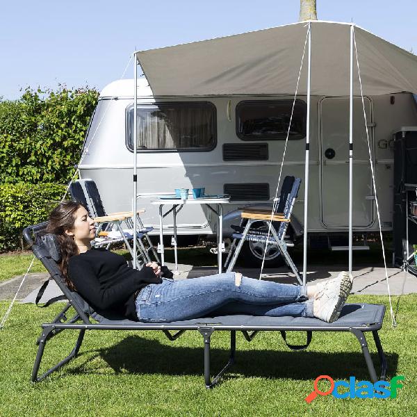 Campart Travel Lettino Pieghevole Ancona Antracite 200x67x35