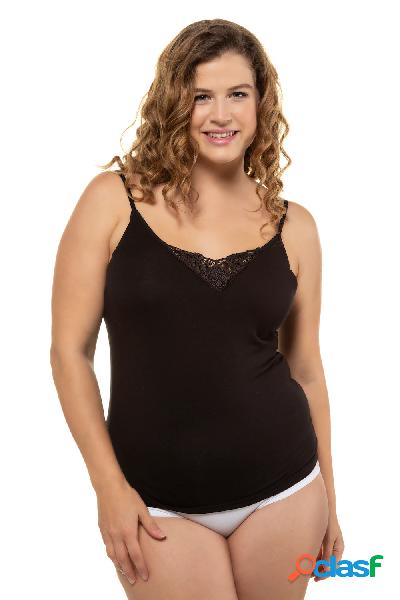 Canottiera, scollatura con pizzo, cotone biologico, fino
