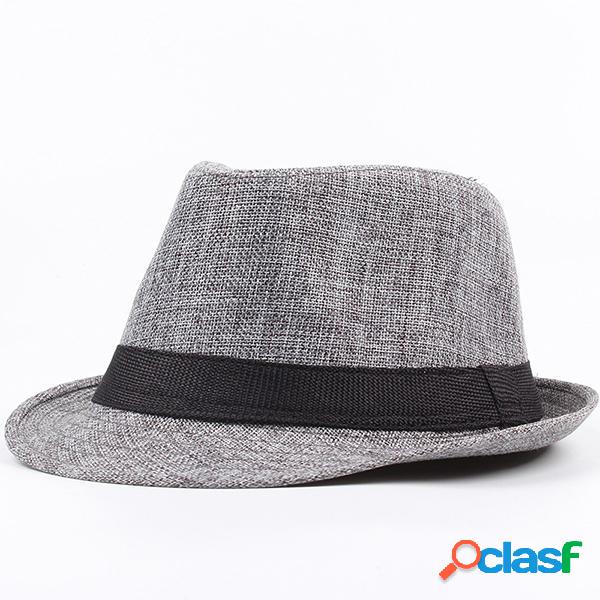Cappelli Jazz Fedora da uomo in lino traspirante e unisex