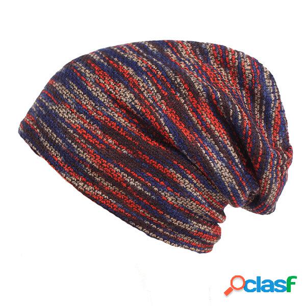 Cappello a cuffia caldo lavorato a maglia da uomo a tinta