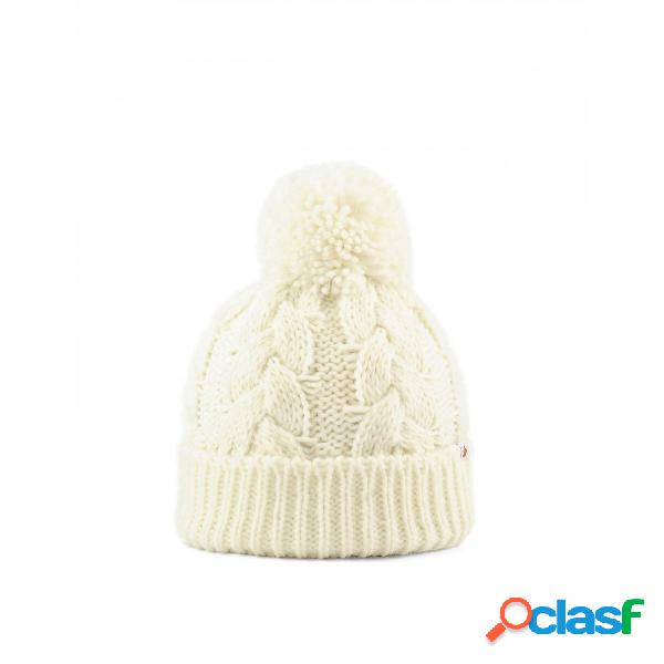 Cappello intrecciato con pom pom