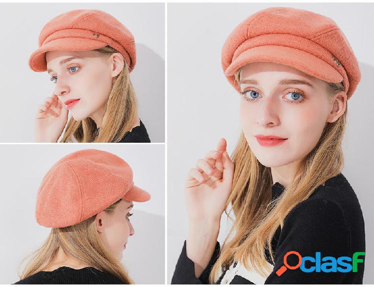 Cappello moda donna in cotone moda Plus velluto ottagono