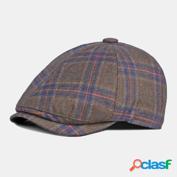 Cappello ottagonale a tesa curva scozzese da uomo colorato