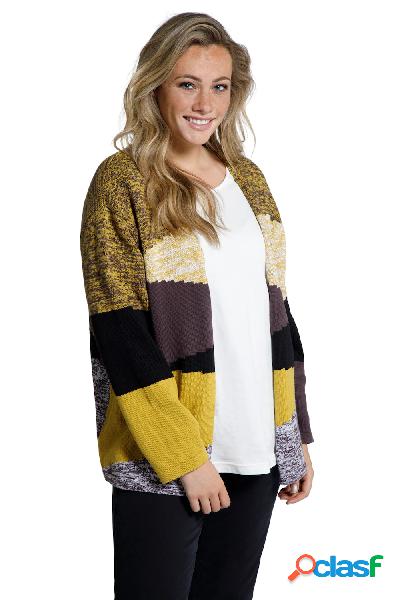 Cardigan di cotone biologico in stile color blocking dal