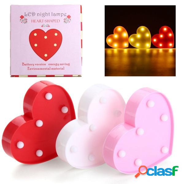 Carino 11 LED Marquee Cuore Luce notturna Batteria lampada
