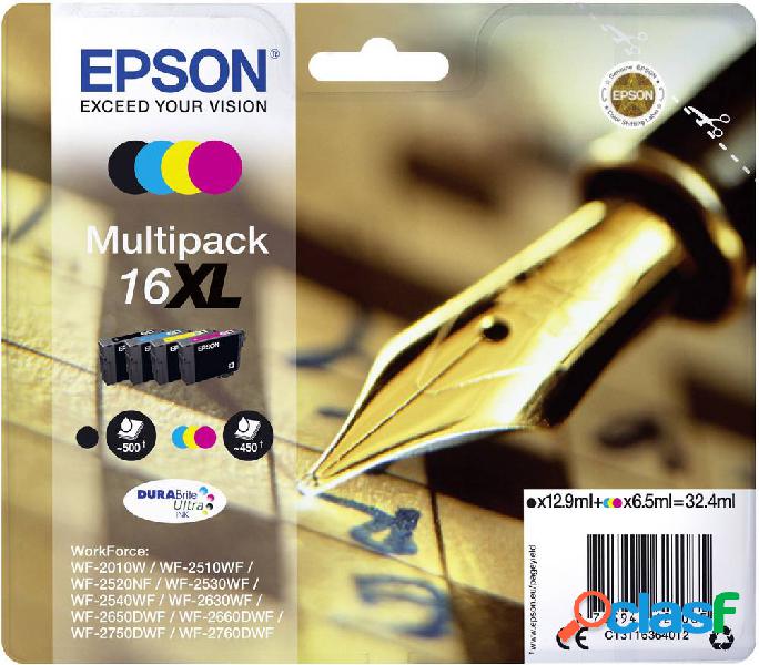Cartuccia Epson Originale T1636, 16XL Imballo multiplo Nero,