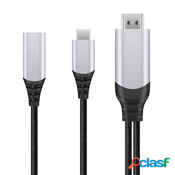 Cavo Dongle da 4K * 2K da USB-C a HDTV Stesso schermo PD