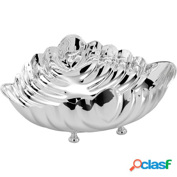 Cesto ovale ovale centrotavola, argento con piedini