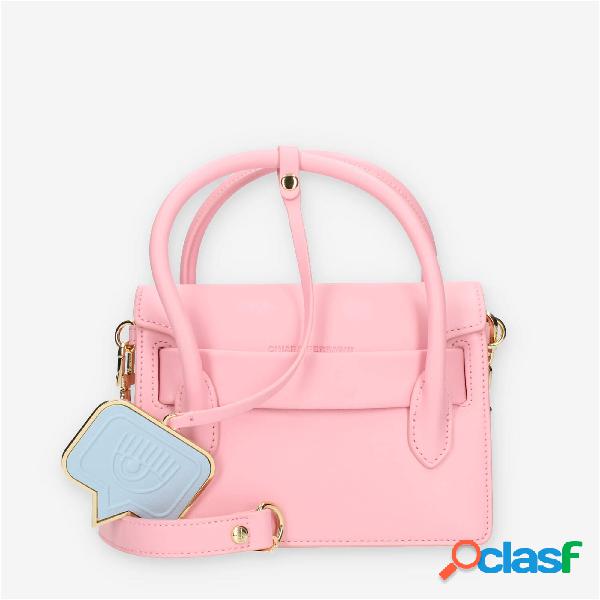 Chiara Ferragni Eye Tag Borsa piccola a tracolla rosa