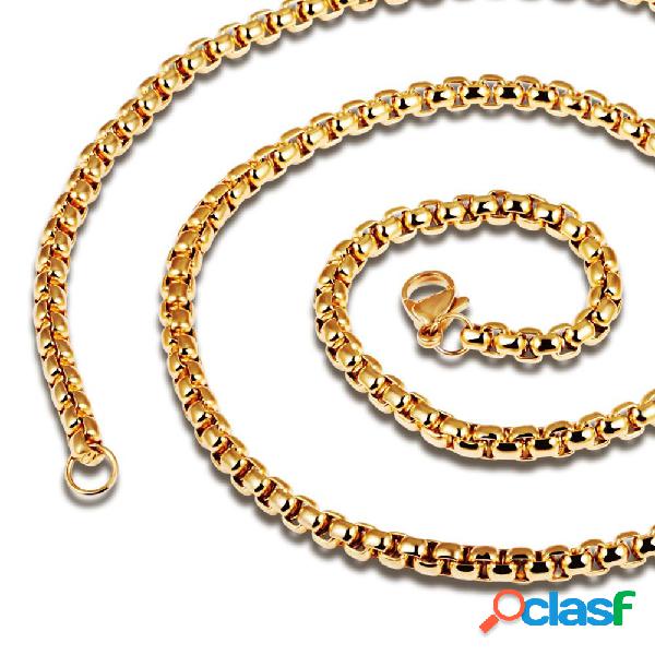 Collana a catena quadrata da uomo Collana lunga da 2,5 mm x