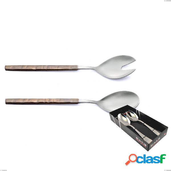 Confezione vetrina 2 pezzi insalata Zeus Fire, acciaio