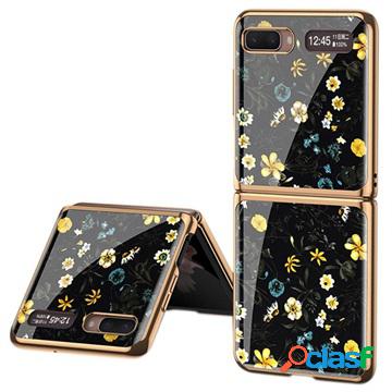 Cover GKK Flower Pattern per Samsung Galaxy Z Flip - Nera