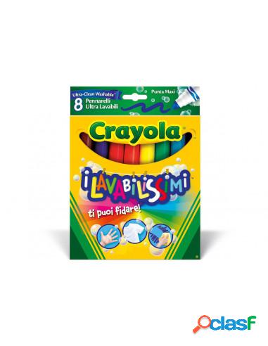 Crayola - 8 Pennarelli "i Lavabilissimi" Punta Maxi Crayola