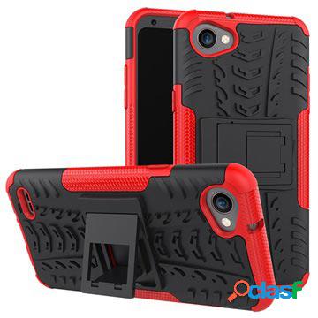 Custodia Ibrida Antiscivolo per LG Q6, Q6+ - Rossa / Nera