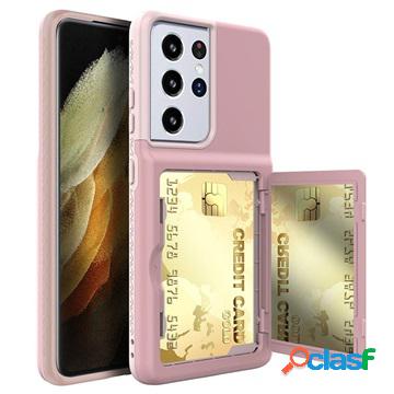 Custodia Ibrida con Specchio e Portacarte per Samsung Galaxy