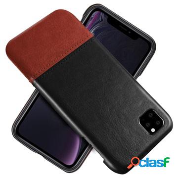 Custodia KSQ Bi-Color Series per iPhone 11 - Nero / Marrone