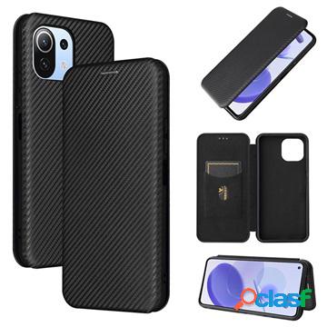 Custodia a Flip per Xiaomi Mi 11 Lite 5G - Fibra di Carbonio