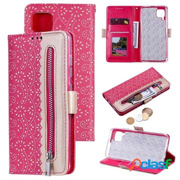 Custodia a Portafoglio Lace Pattern per Huawei P40 Lite -