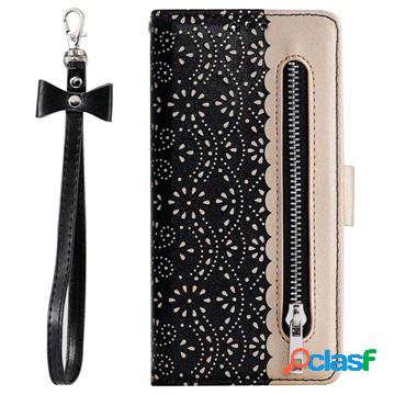 Custodia a Portafoglio Lace Pattern per Samsung Galaxy A51 -