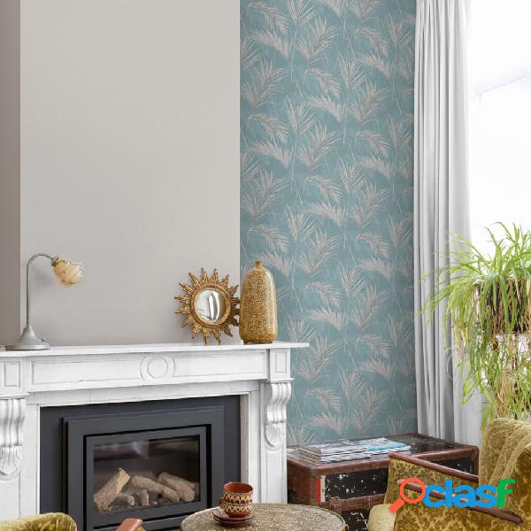 DUTCH WALLCOVERINGS Carta da Parati Palm Springs Blu e