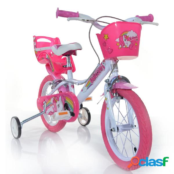 Dino Bikes Bicicletta per Bambini Unicorn Rosa 16"