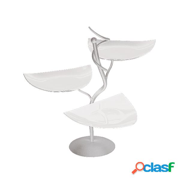 Display Per Buffet 3 Piani Vela, Bianco Ferro, peso 3,6 kg