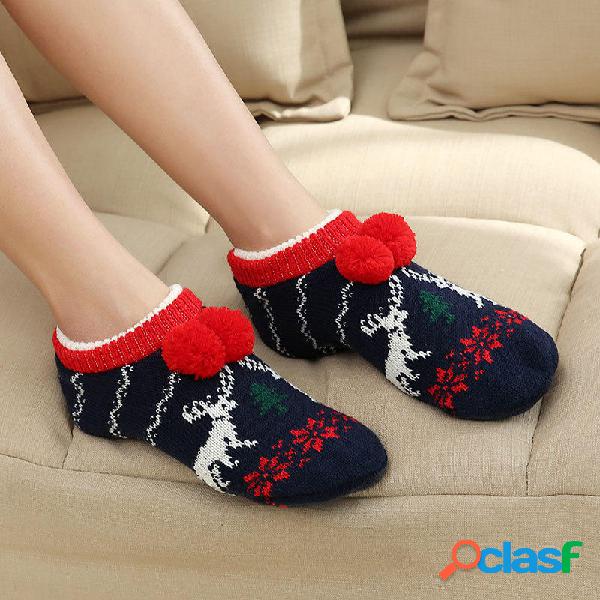 Donna Inverno Natale Caviglia Calze Pavimento antiscivolo