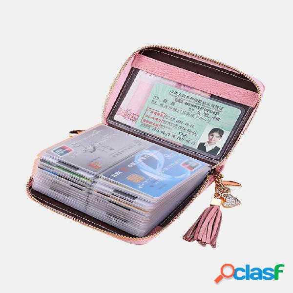 Donna Vera Pelle Portafoglio Business Zipper 90 Card Slot
