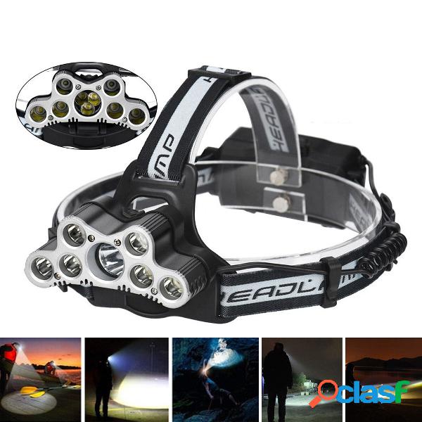 ELFELAND 6-Mode 7xT6 + 2xQ5 LED Head lampada Ricaricabile