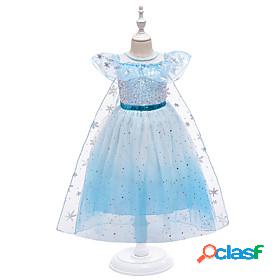 Elsa Dress Toddler Kids Girls Cosplay Vacation Dress